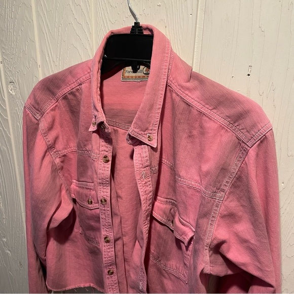 Nasty Gal Pink Distressed Crop Shirt Jacket - Picture 4 of 7